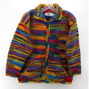 Multicolor Women’s Chunky Knit Zip-Up Sweater Jacket